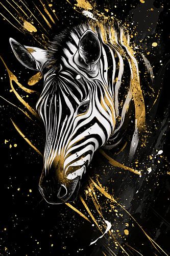 Abstracte zebra met gouden details