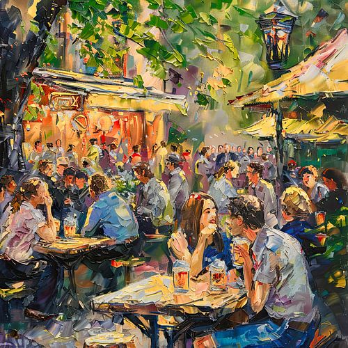 Zomerse terras, de biertuin