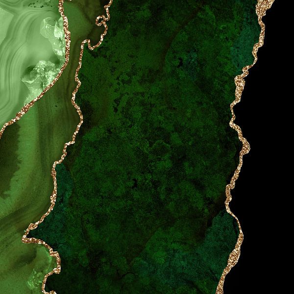 Green &amp; Gold Agate Texture 15 van Aloke Design