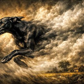Greyhound, auferstanden aus dem Sturm von Betty Maria Digital Art