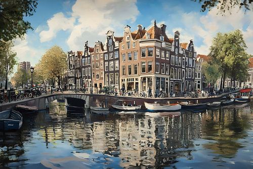 Maisons sur les canaux d'Amsterdam
