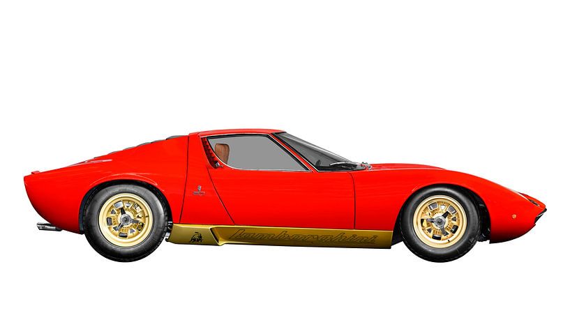 Lamborghini Miura in originele rode kleur van aRi F. Huber