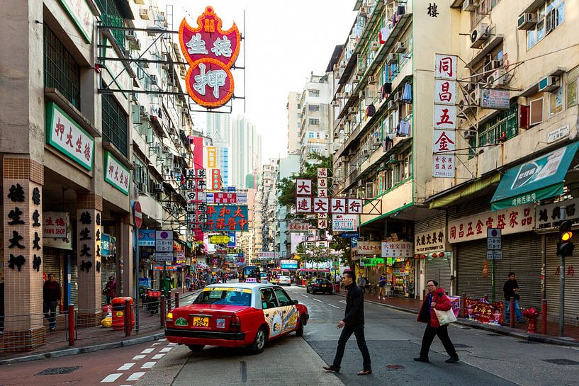 Straat in Hong Kong von Gijs de Kruijf