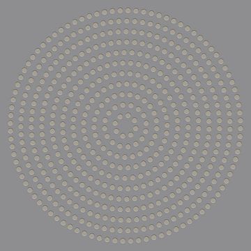 Modern abstract geometric minimalist art. Circles on light grey by Dina Dankers