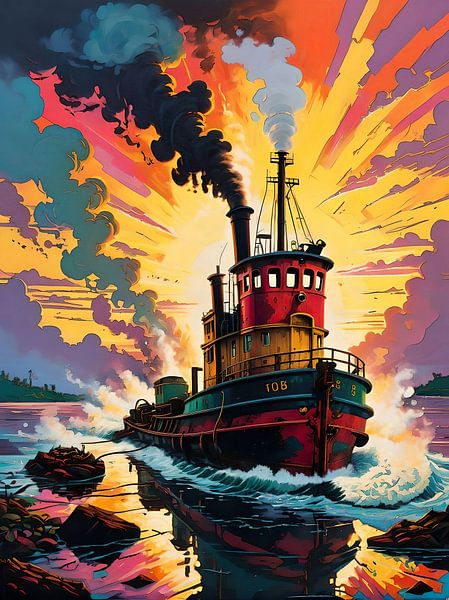 Schlepper in den frühen Morgenstunden von Retrotimes