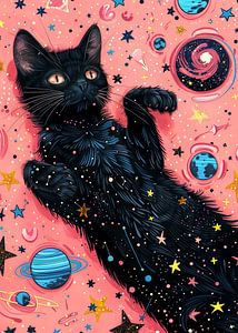 Schwarze Katze im Weltraum 7 #Katze