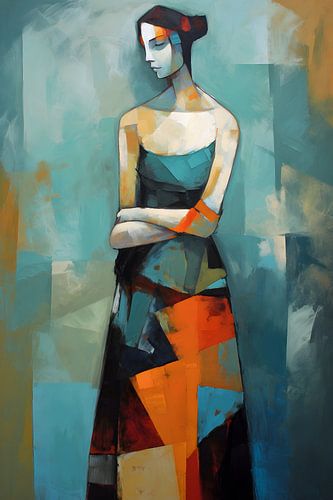 Woman thinking in colour