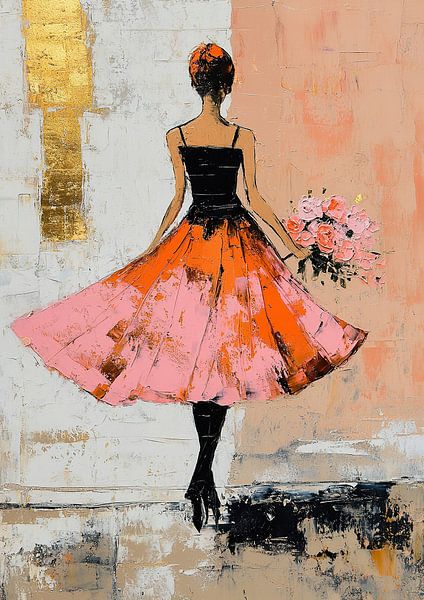 Orange Kleid Gold Hintergrund von Zen und Mehr