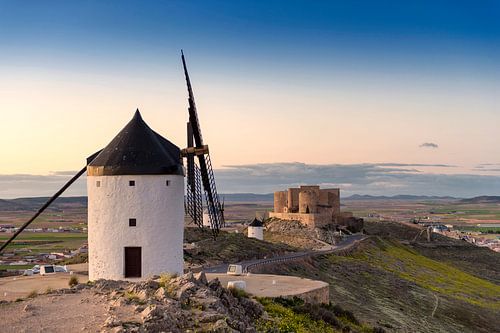 Historical windmills of Don Quixote, in La Mancha (Spain).