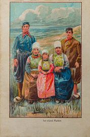 Alte Karte aus dem Jahr 1902 mit Menschen in Trachten aus Marken