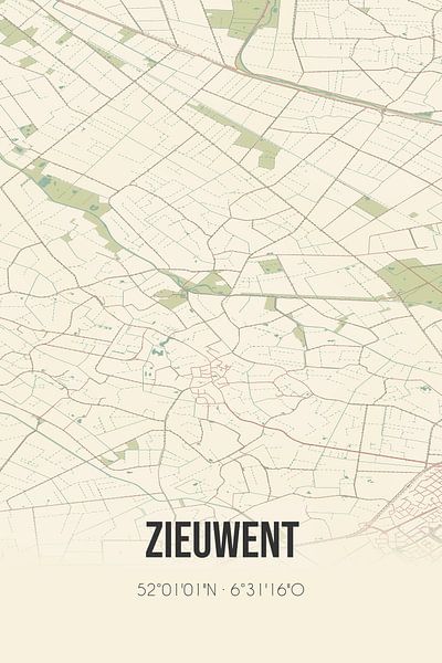 Vintage map of Zieuwent (Gelderland) by Prints of Place