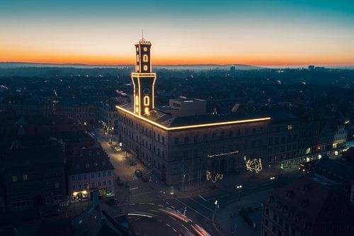 City hall Fürth at sunset