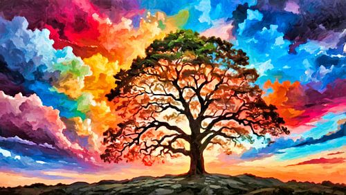 A lone tree on the summit