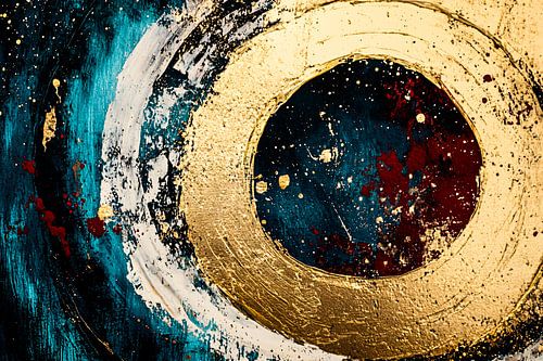 Abstracte gouden cirkel kunstwerk