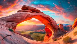 Canyon in Amerika met zonsondergang