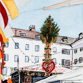 Villach Kirchtag tree on the main square, Villach, Carinthia by brushclicks