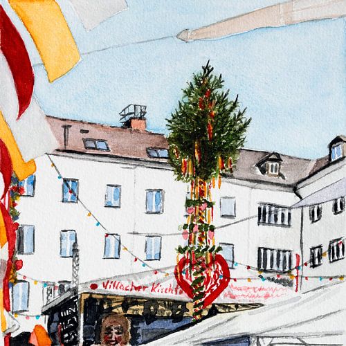 Kirchtagsbaum am Hauptplatz, Villach, Kärnten
