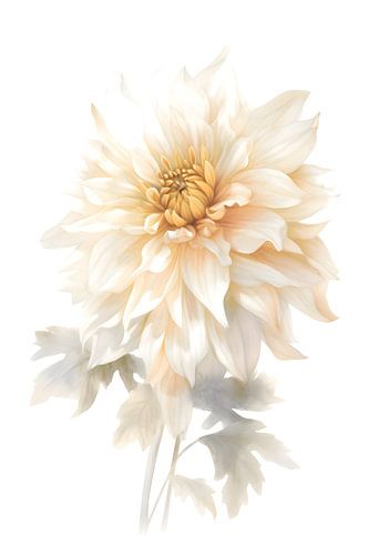 Fleur jaune tendre à blanc sur fond blanc