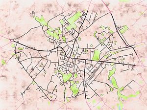 Karte von Binche im stil 'Soothing Spring'