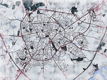 Kaart van Cholet in de stijl 'White Winter' van Maporia