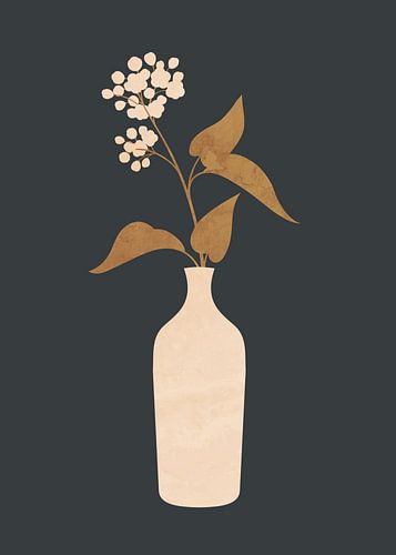 Minimalistische abstrakte Kunst Vase Blume