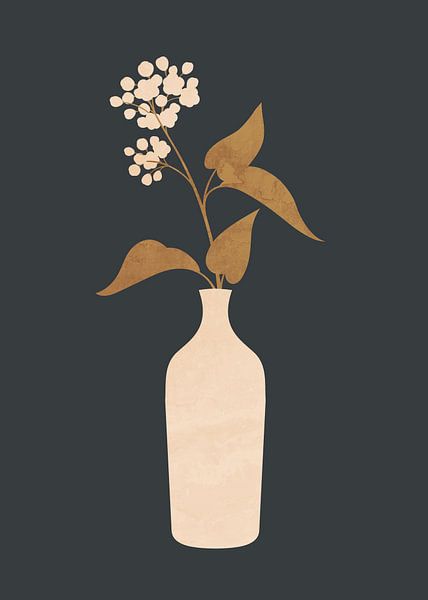 Minimalistische abstrakte Kunst Vase Blume von ThingDesign 