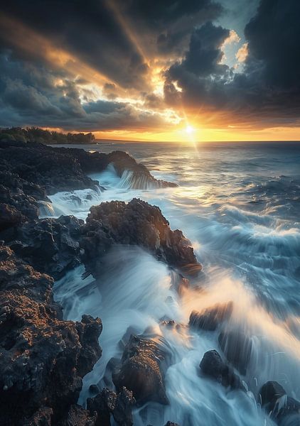 Kustimpressies in goud van fernlichtsicht