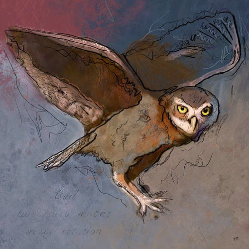 Animal painting of an owl