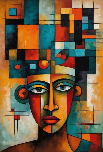 Abstract African Cubist Man Portrait by MIROKKU