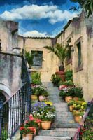 Escalier à fleurs