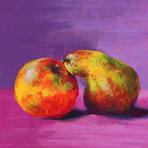 Un couple de pommes et de poires