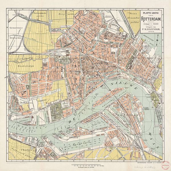 Carte de Rotterdam / dessinée par J.J. Claus par Rebel Ontwerp