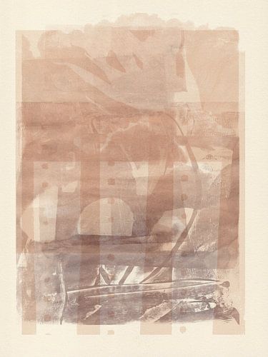 Abstracte organische vormen in pastelbruin