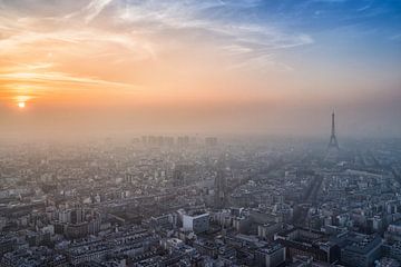 Paris with smog and fog by Albert Dros