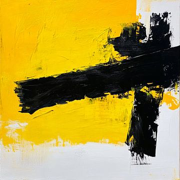 Ligne noire sur jaune vif sur Poster Art Shop