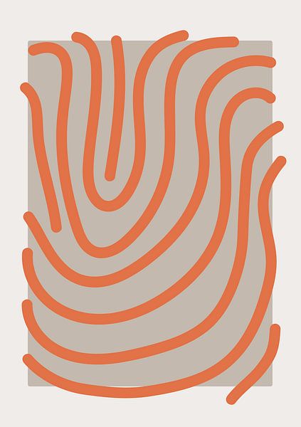 Fingerprint - graphic shape on beige background by Daan Bakker