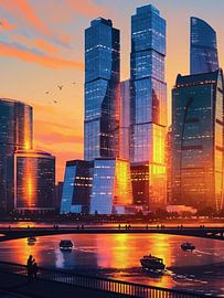 Golden Hour über der Stadt von Sky fast