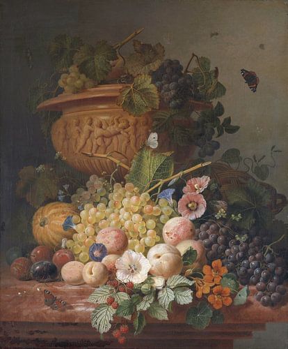 Stilleven met bloemen en fruit, Eelke Jelles Eelkem, Eelke Jelles Eelkem