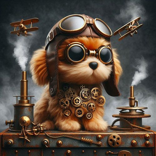 hondje met vliegtuigen