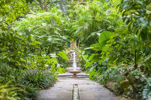 Fontein in de tuin La Mortella in Forio, Ischia