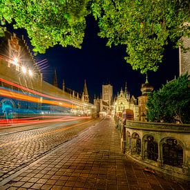 Lichtsporen in Historisch Stad Gent van Fotografiecor .nl
