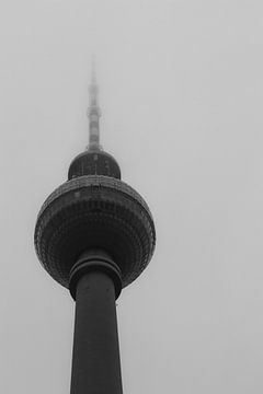 Fernsehturm in Berlijn vanaf het Alexanderplatz van Robin Mulders