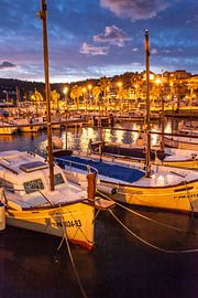 Boats in the harbour at Port de Sóller in the evening, Mallorca by Christian Müringer