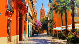 Valencia, Spanien – ein farbenfrohes Panorama von TheXclusive Art