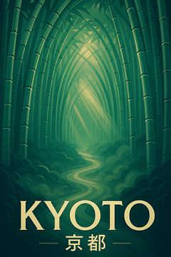 Kyoto Bamboo Sanctuary - Arashiyama Forest Path Art Print