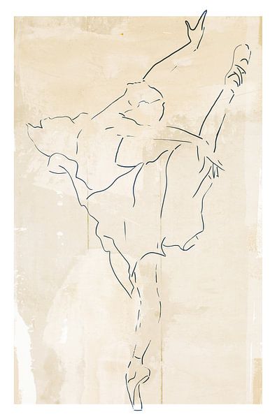 The dance | Minimalist line drawing of a ballet dancer by MadameRuiz