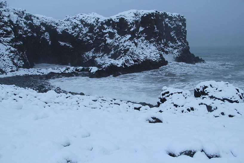Rugged Icelandic coast in winter by Marcel Alsemgeest
