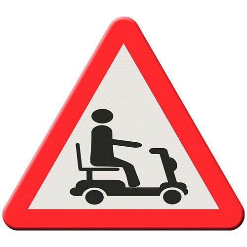 Scootmobiel waarschuwingsbord
