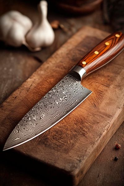 Küchenmesser Holzbrett von Poster Art Shop