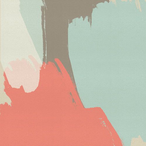 Vintage geïnspireerde kunst in pastelroze, blauw en beige